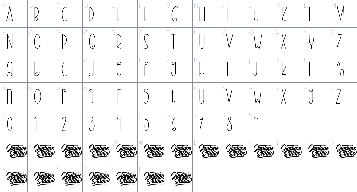 Raemoon Font font Character Map