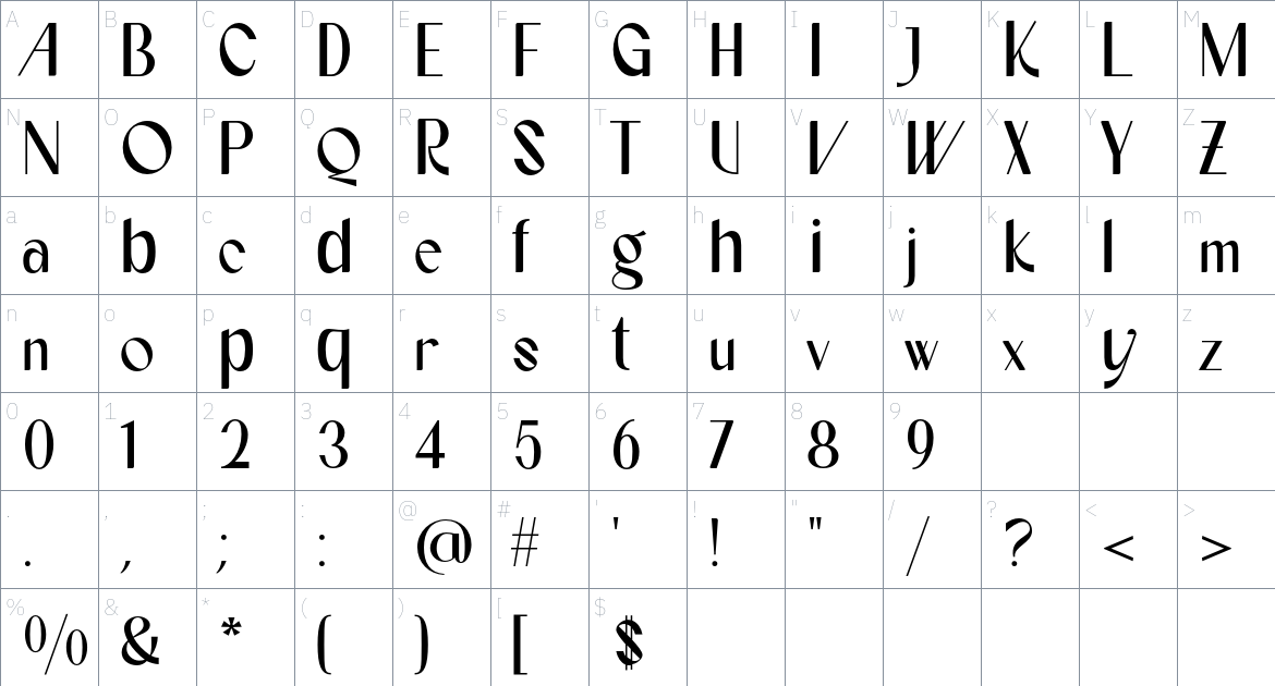 Wahog Font font Character Map