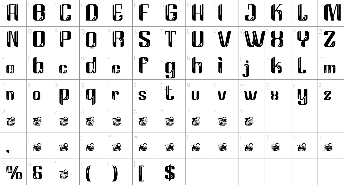 Brekgu font Character Map