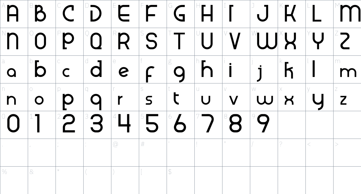 Klenik Font font Character Map