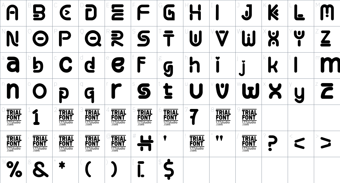 Thrives Risence font Character Map