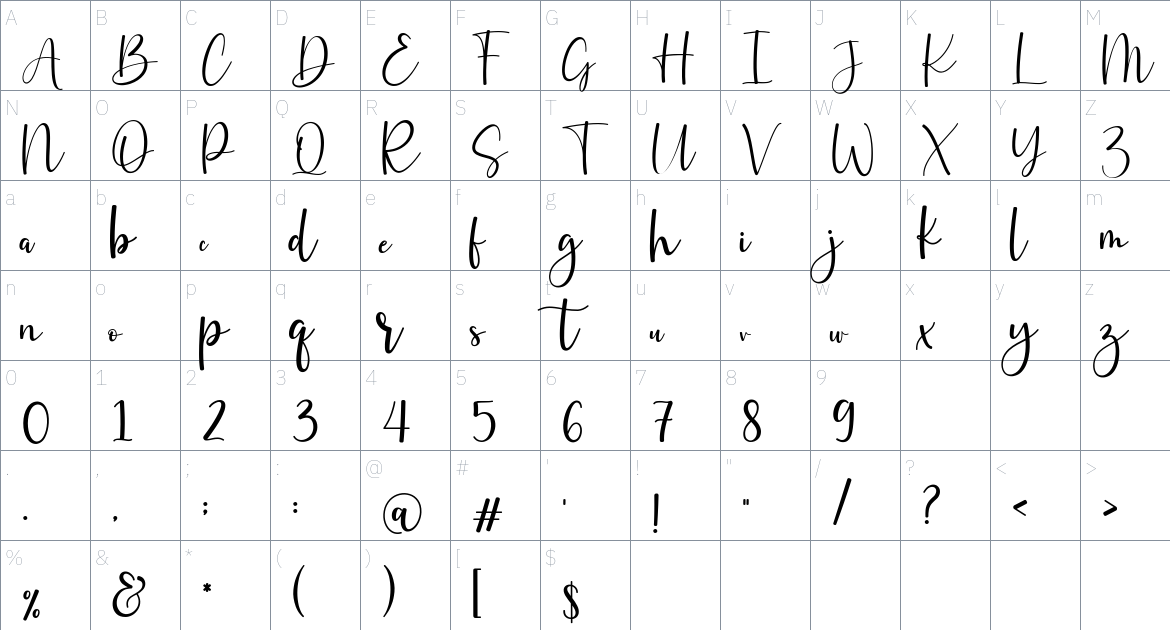 Montlake font Character Map