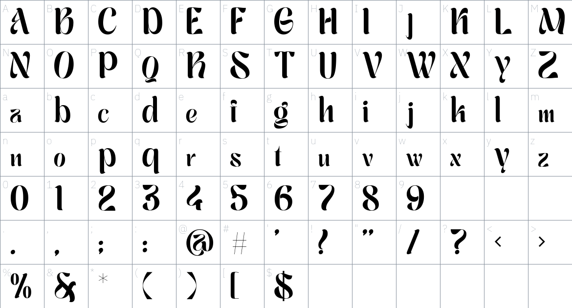 Magno Font font Character Map