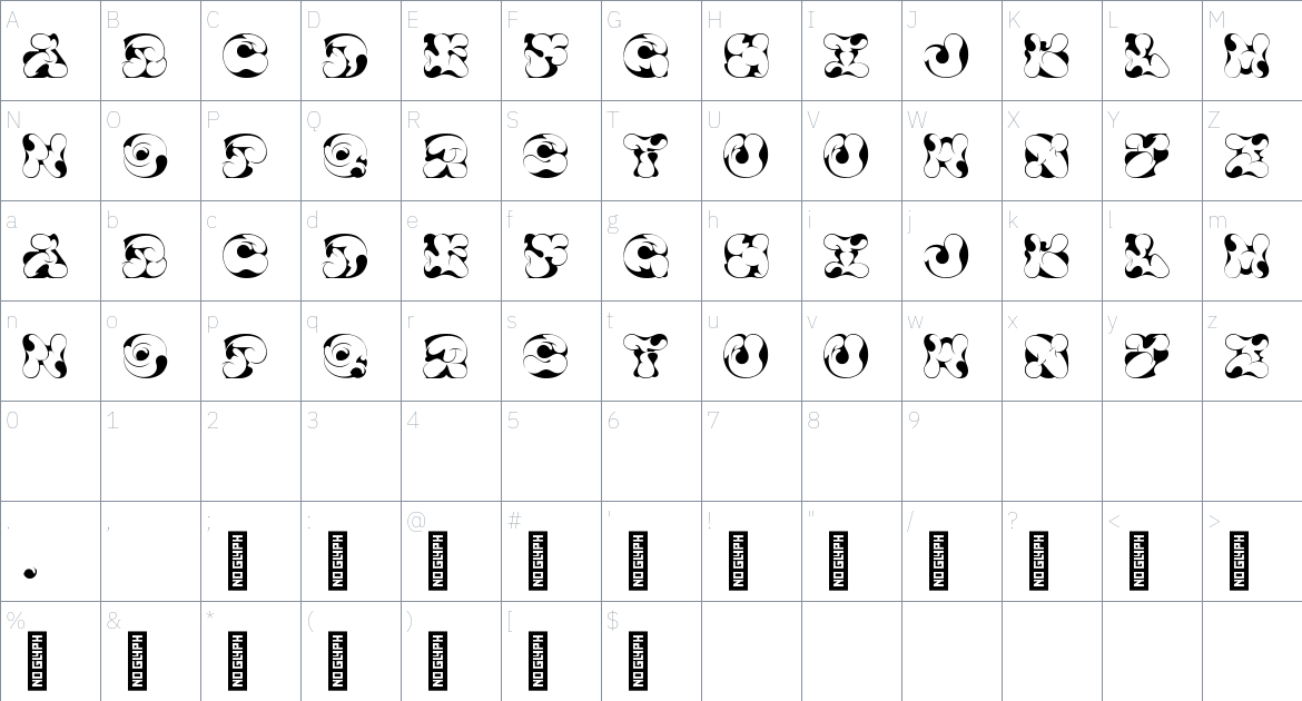 Žaltys Font font Character Map