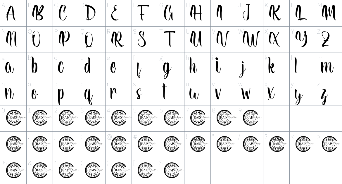 Back And Forward font Character Map