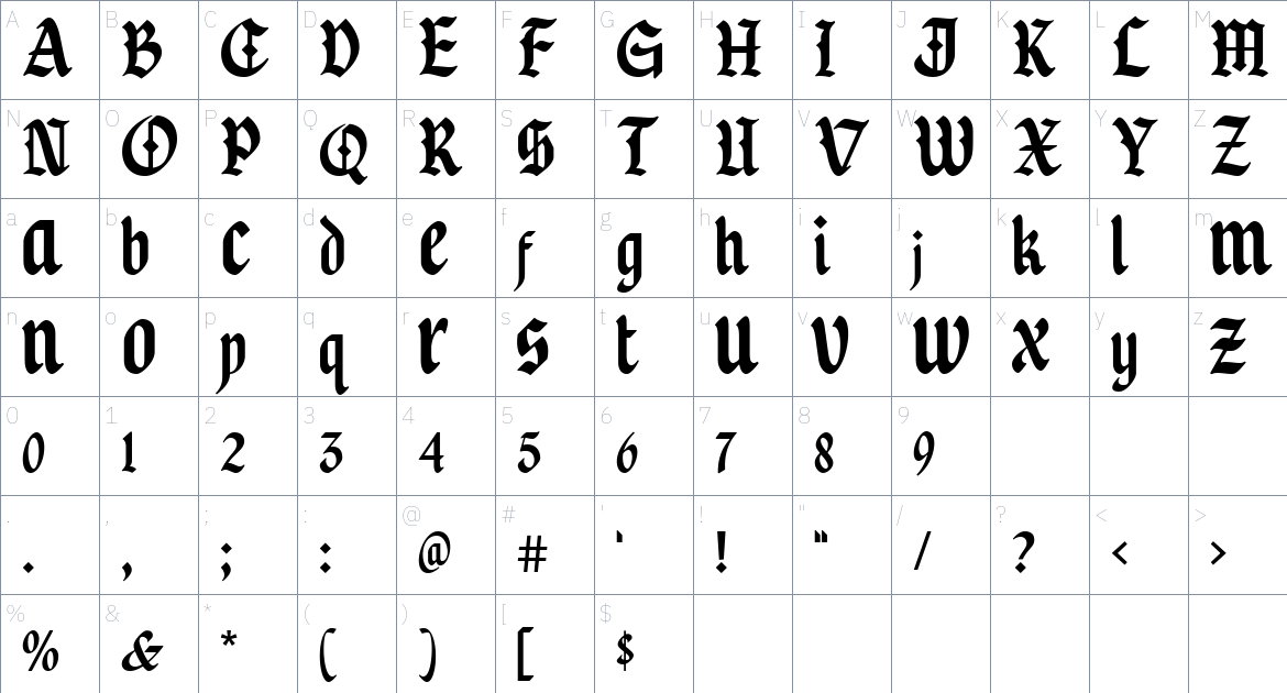 Warsuck Font font Character Map