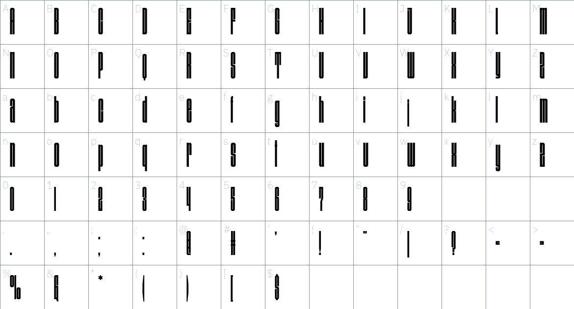 Seymaz Condensed Font font Character Map