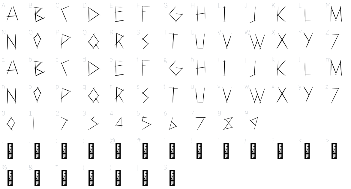 Topor Font font Character Map