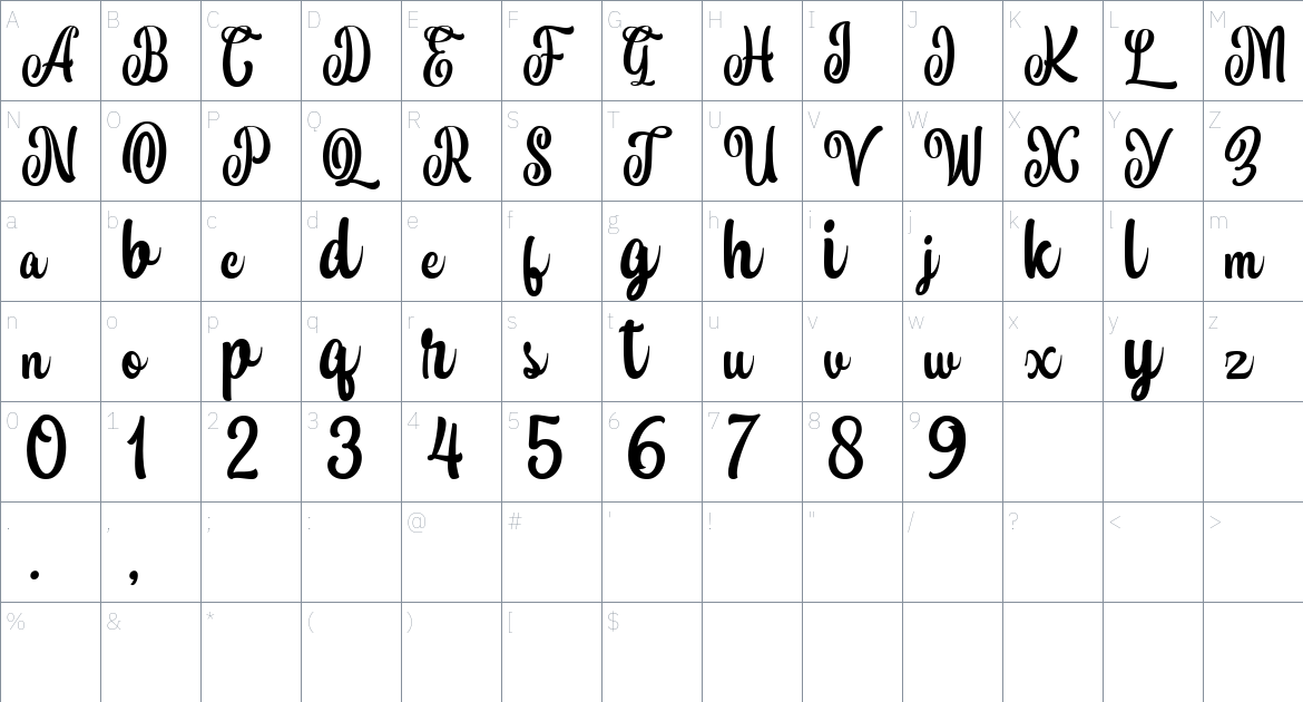 Arucard Font font Character Map