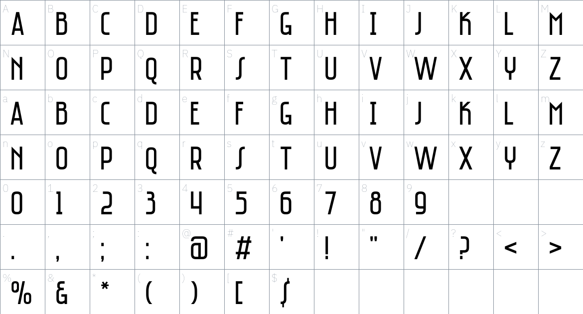 Saniretro Font font Character Map