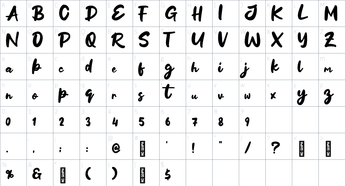 Litchi Days font Character Map