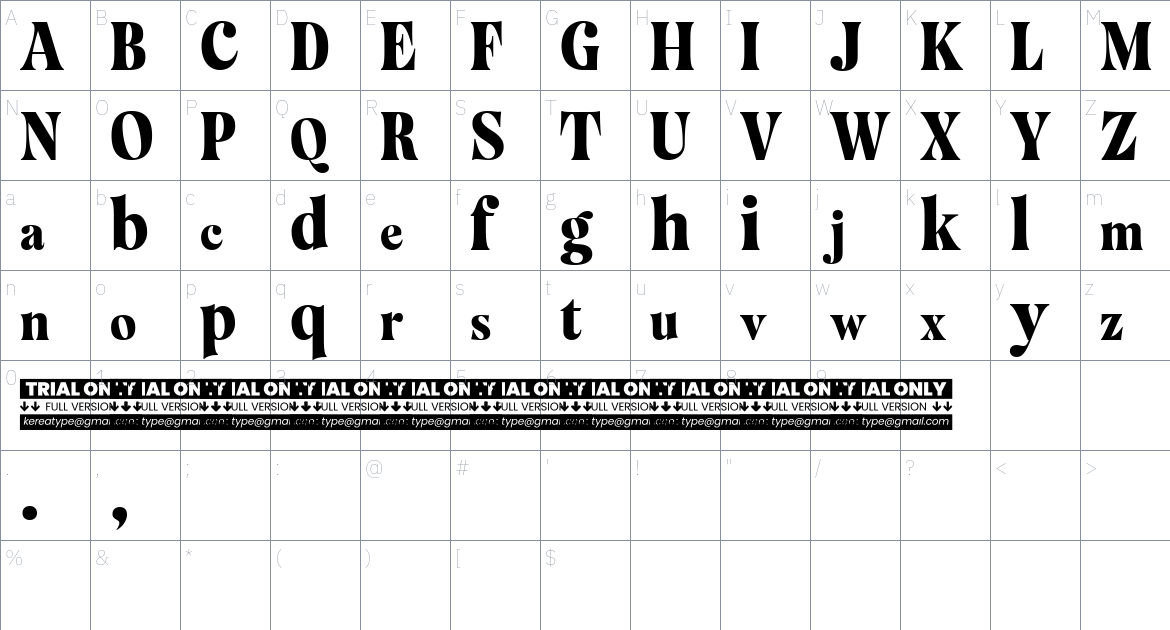 Mazaeni Font font Character Map