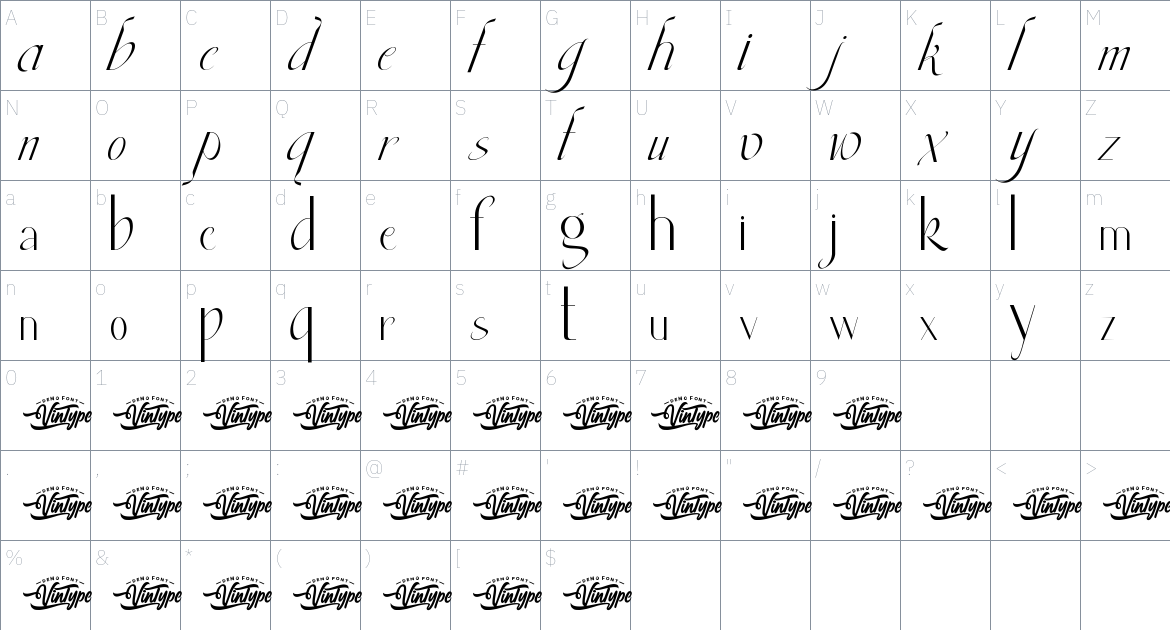 Good Honey font Character Map