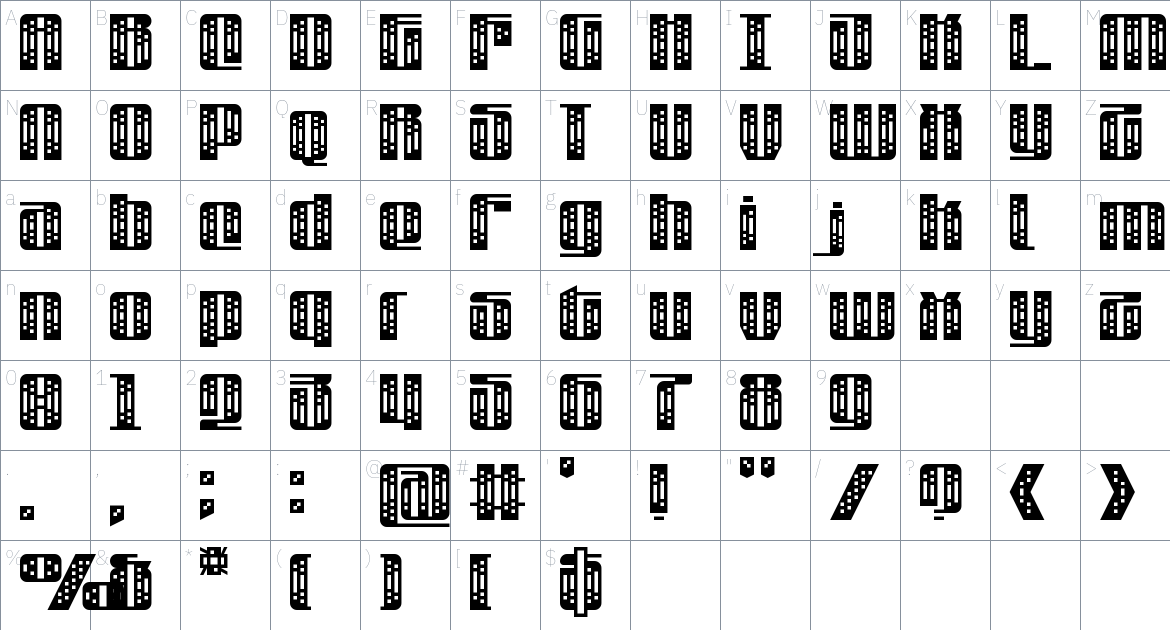 Graphene Typeface font Character Map