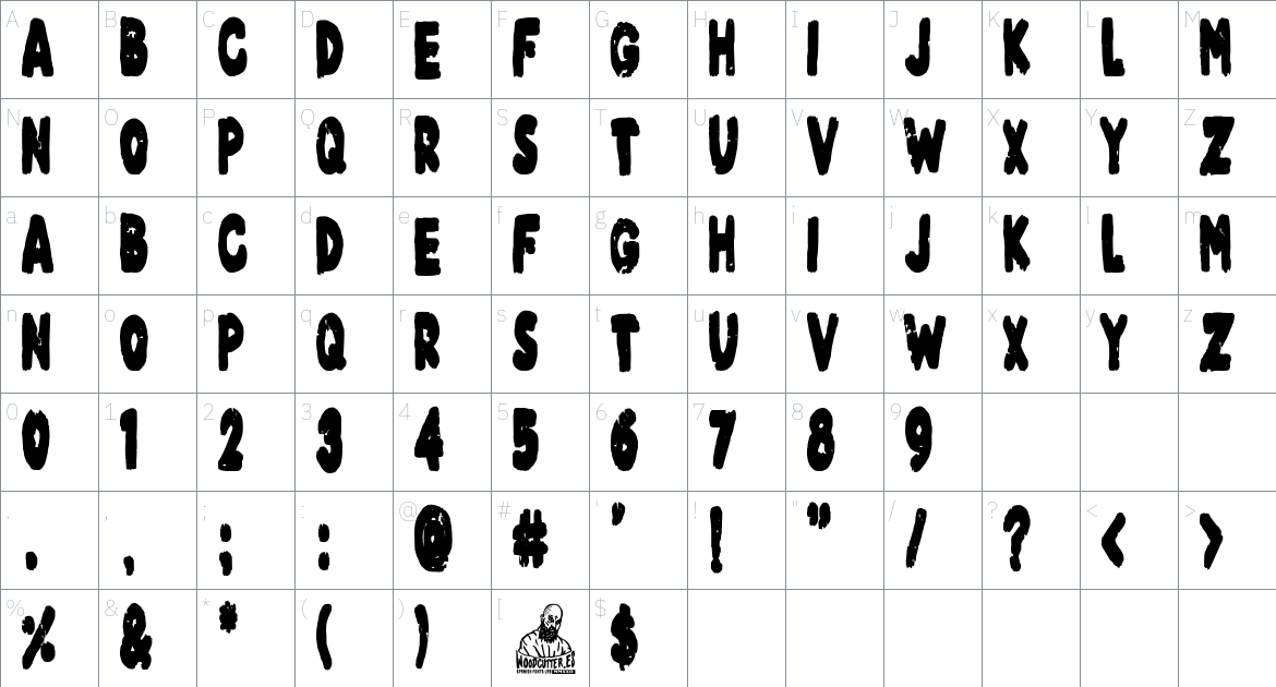 Terror Farm font Character Map