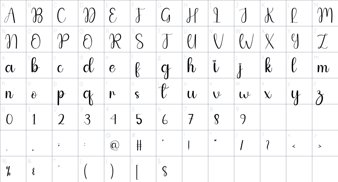 Santa Carnival font Character Map