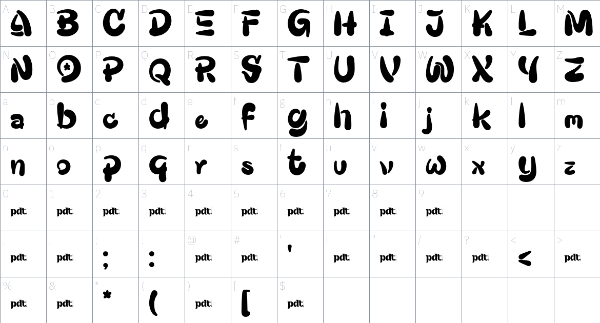 MAENGAMEtrial font Character Map