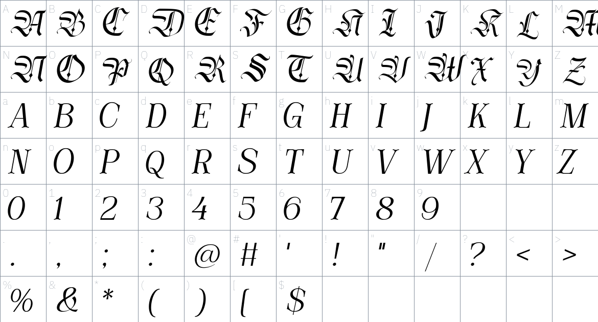 Lavoza Font font Character Map