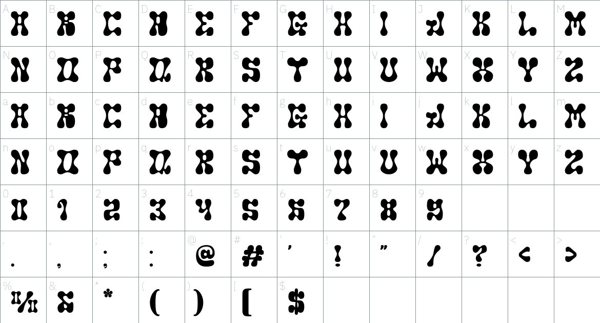 Arable font Character Map