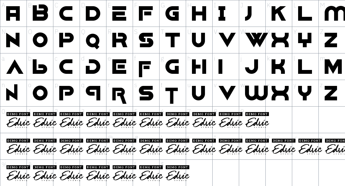 Counter Stream font Character Map