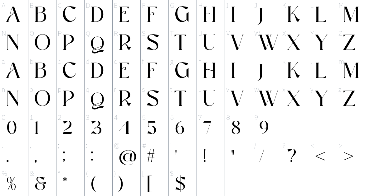 Vasquz Font font Character Map