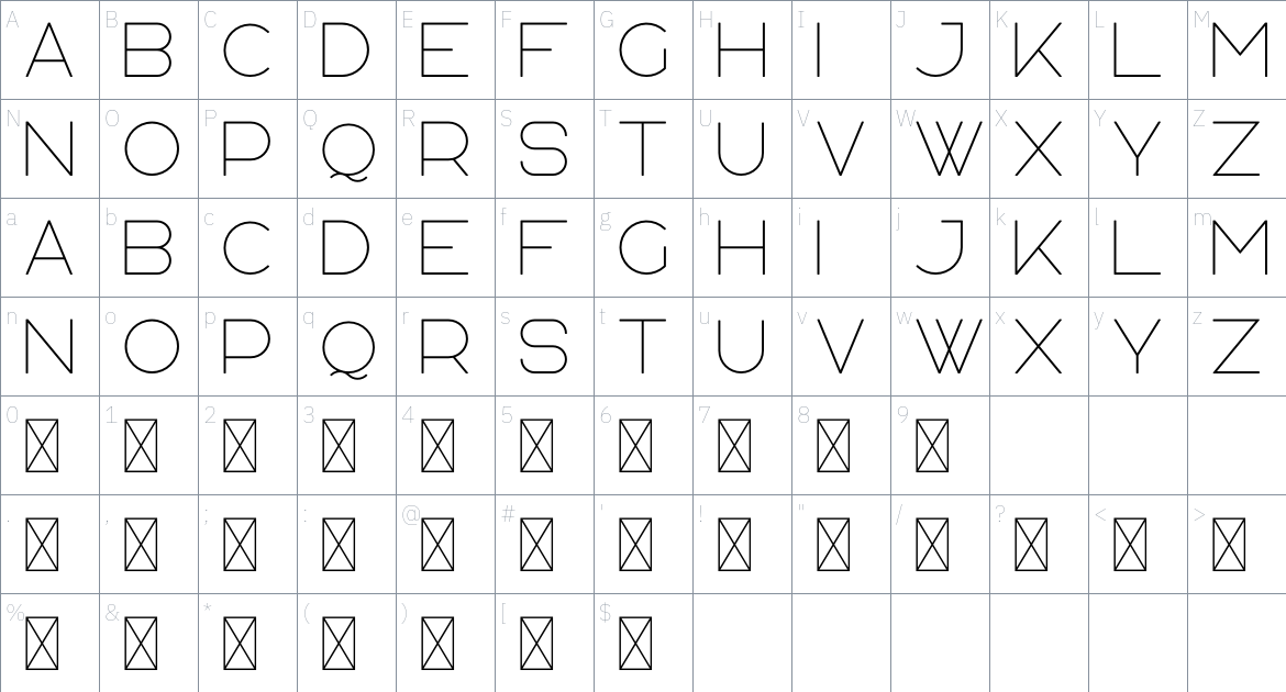 Agelast Font font Character Map