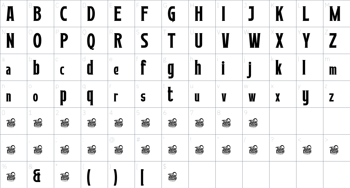 Mather Laord font Character Map