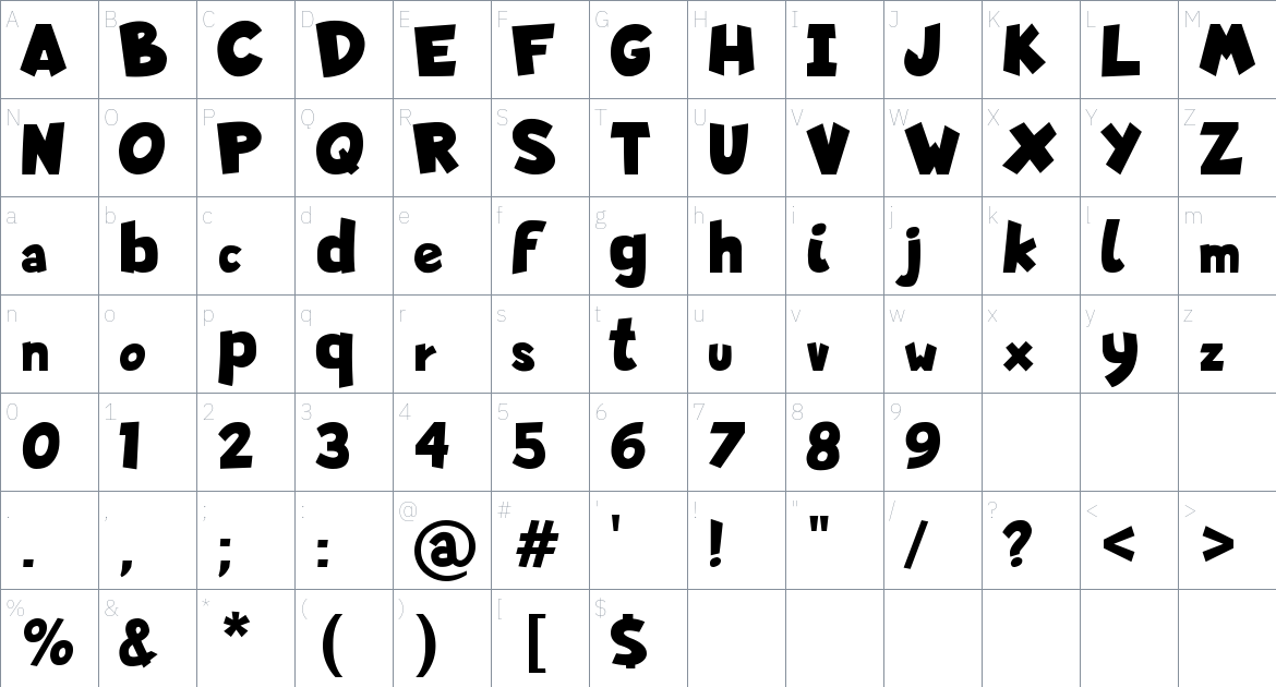 Lapsus Pro Font font Character Map