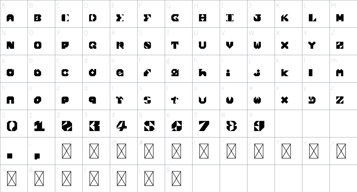 BrutalMachine Font font Character Map