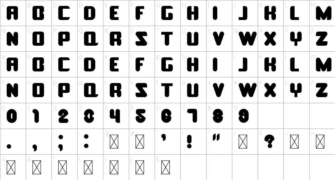 Ma Reka Font font Character Map