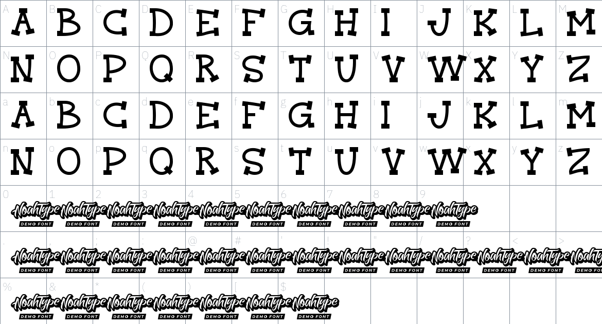 Marvin Pablo font Character Map