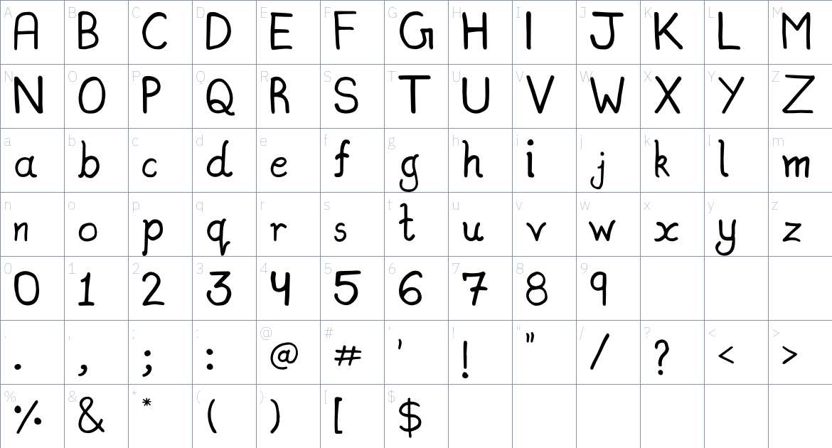 Swipy Font font Character Map