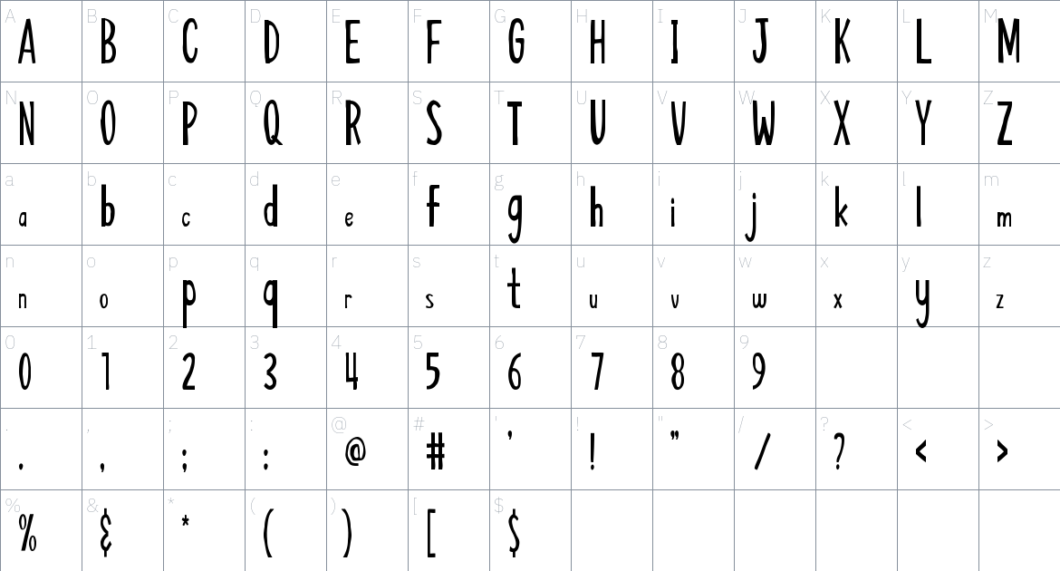 Breakfast Club Font font Character Map