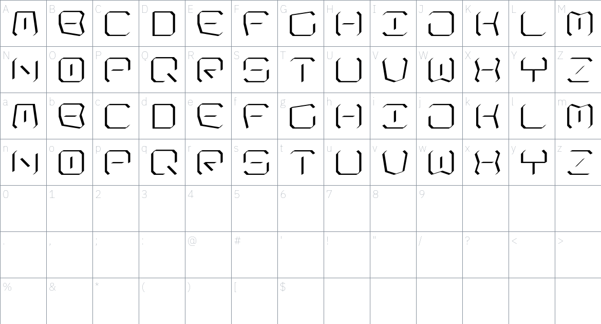 Asovka Font font Character Map