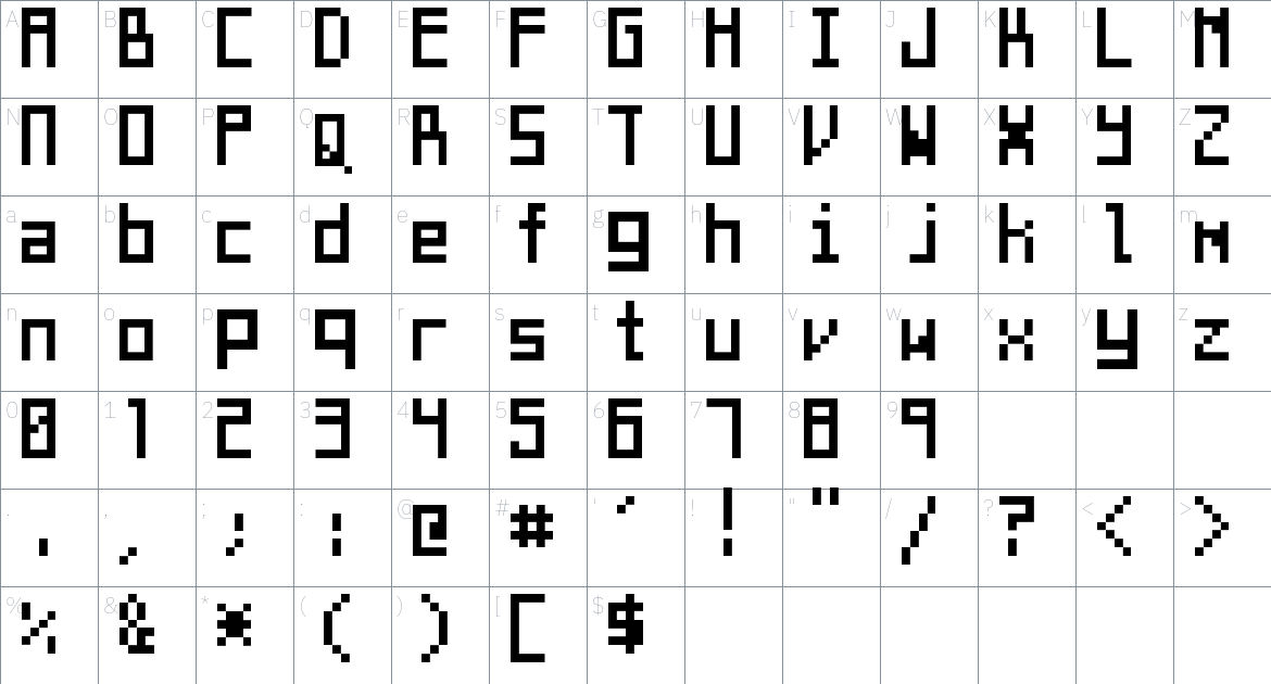 Haxorville Font font Character Map