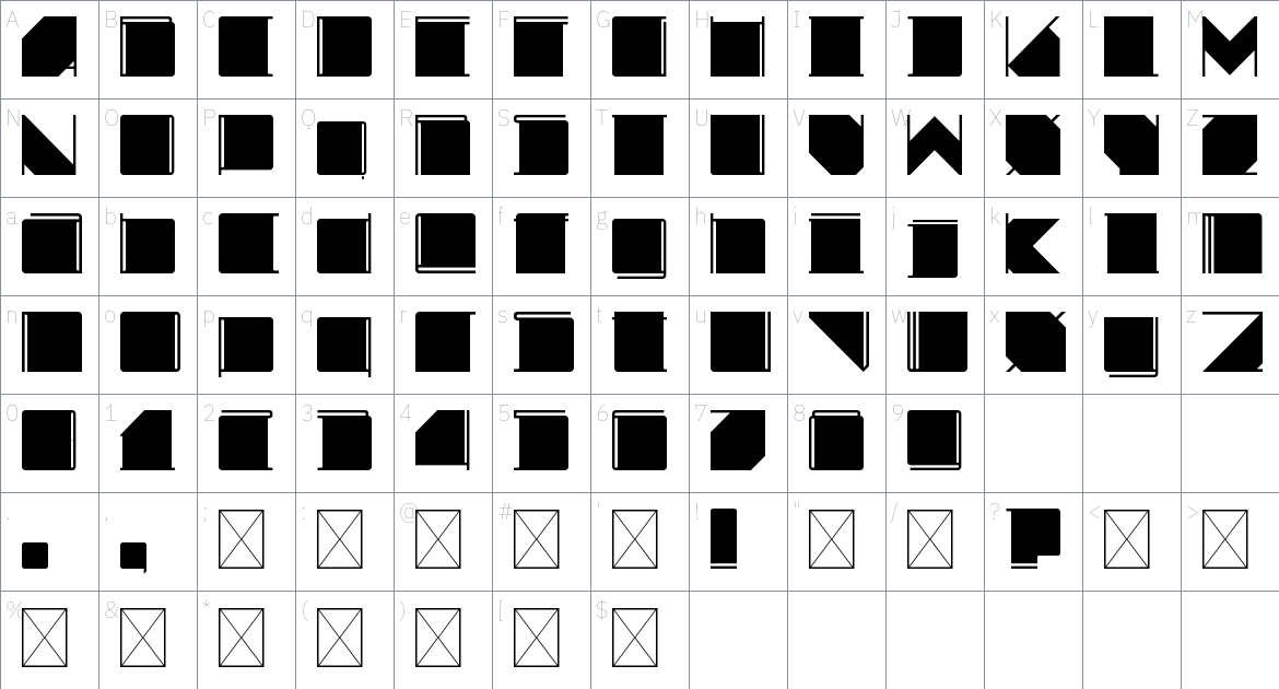 Phonic Font font Character Map