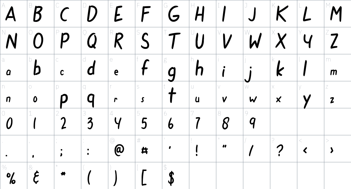 Traveler Note Font font Character Map