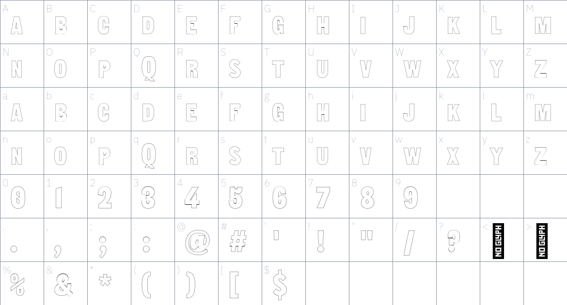 Borough Grotesk Pro font Character Map