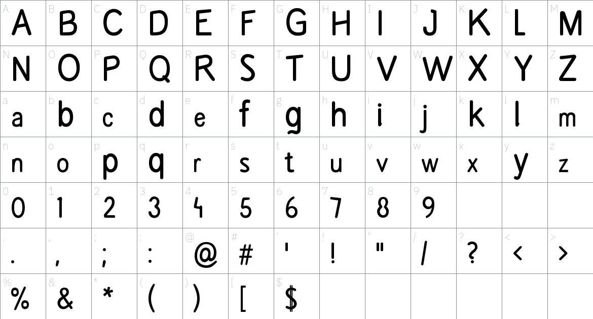 JDK Vindil Font font Character Map