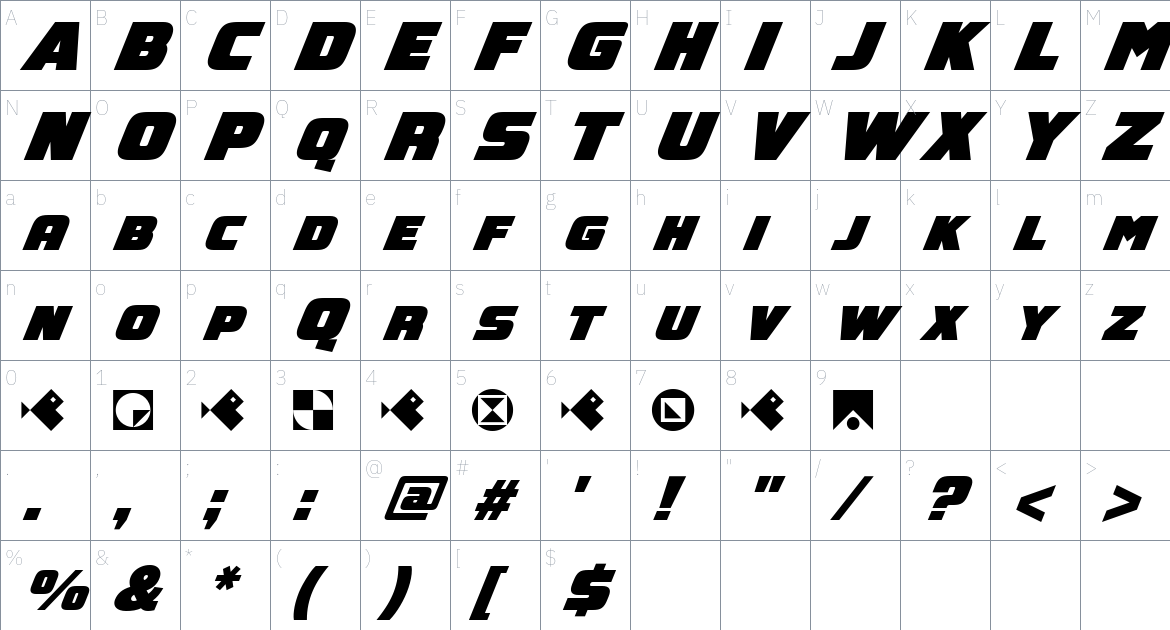 GEOspeed Small Caps font Character Map