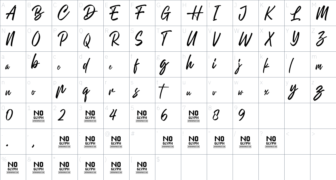 Blackson font Character Map