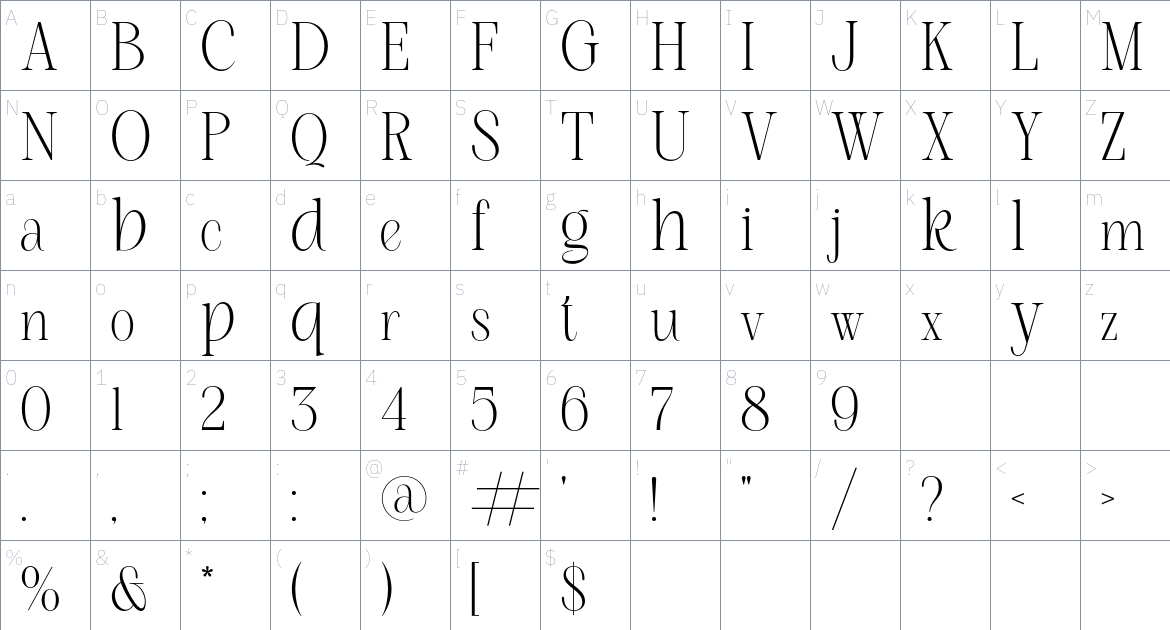 NT Adventure Font font Character Map