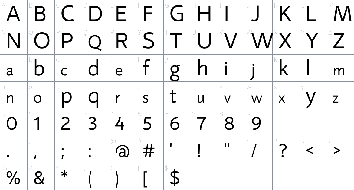 Mirror 82 Font font Character Map