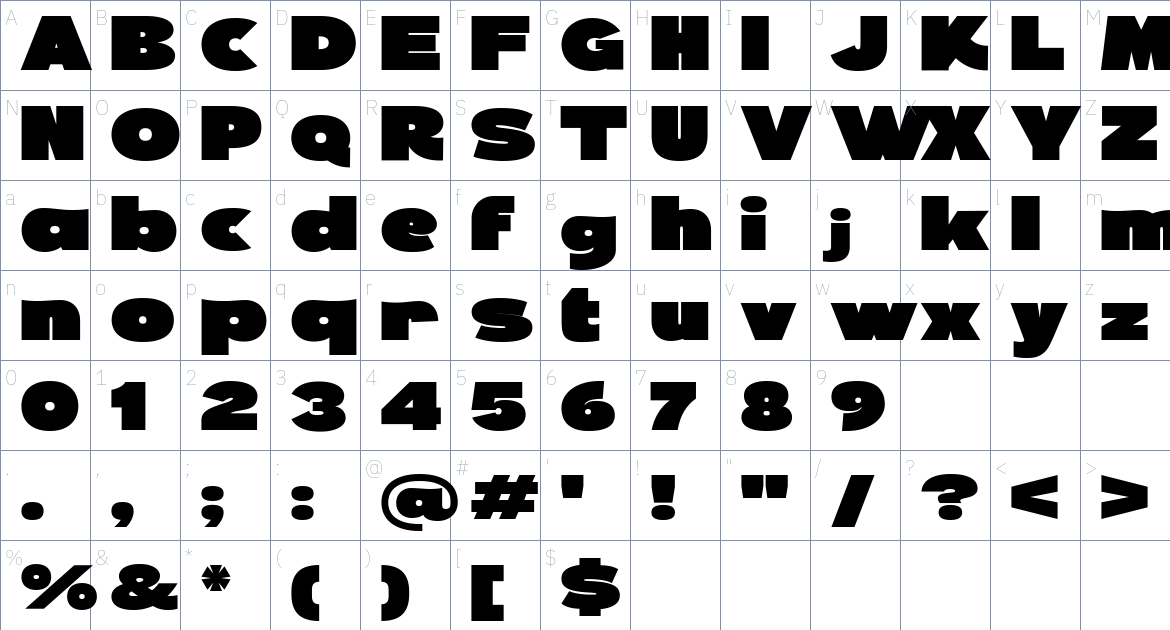 Perform Generic font Character Map